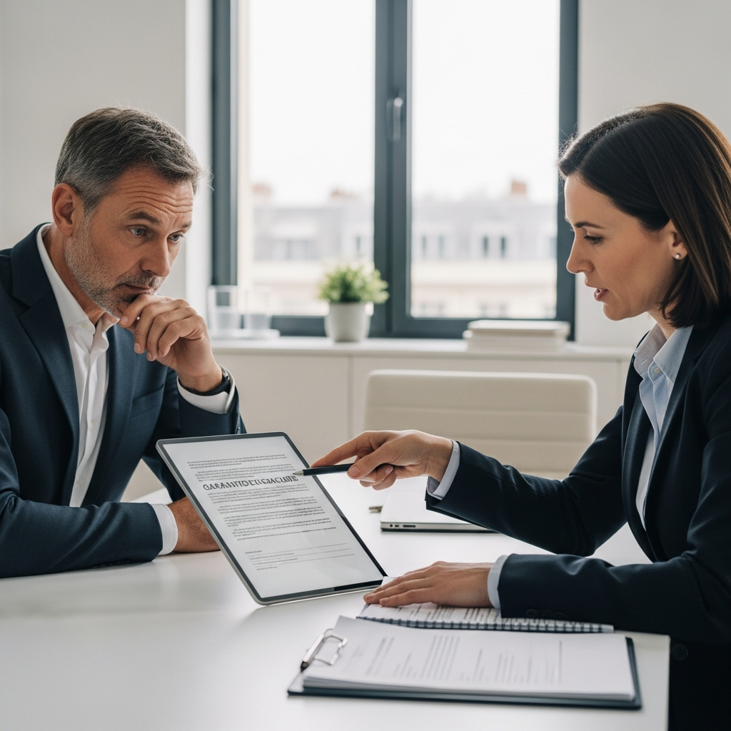 Un employeur français et un professionnel du droit discutent de la protection des salaires et de l'AGS en entreprise en difficulté.