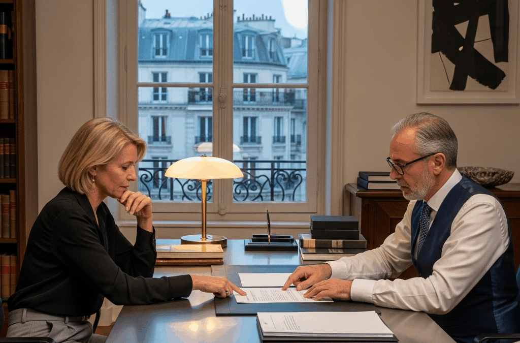 Employeur français consulté par son avocat sur l'interdiction des clauses d'indexation automatique des salaires en France.