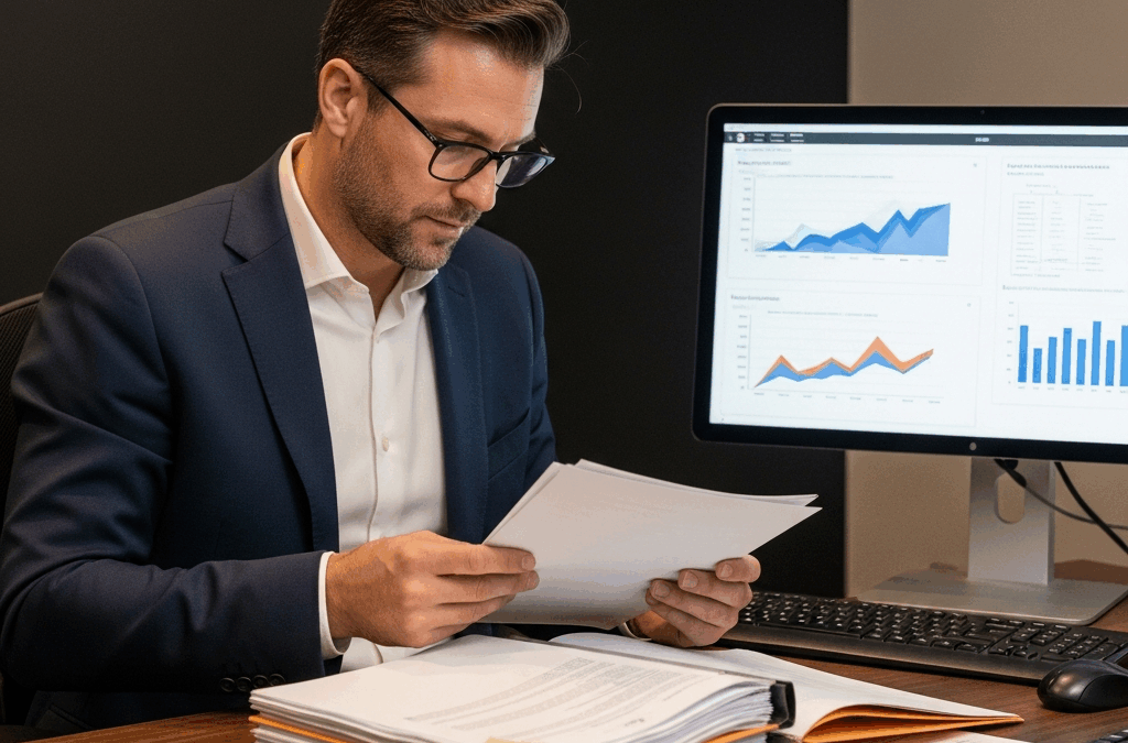 Employeur français analysant des documents sur la gestion des pourboires pour éviter les sanctions URSSAF et le travail dissimulé.