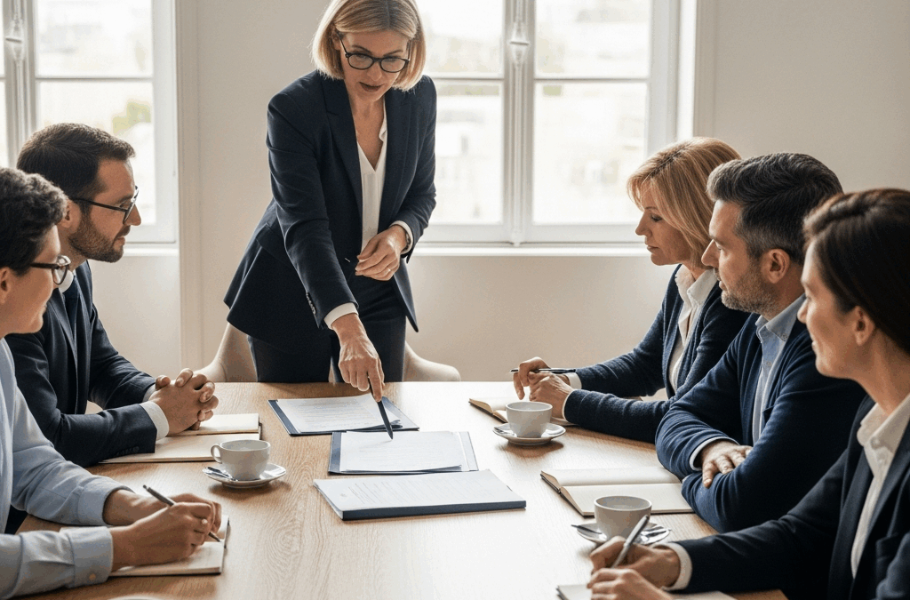 Un avocat français conseille des employés et un dirigeant sur les dispositifs d'actionnariat salarié en réunion. Optimisation et fidélisation.