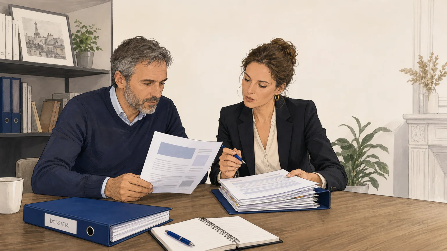 Dirigeant et avocate préparant un contrôle Urssaf