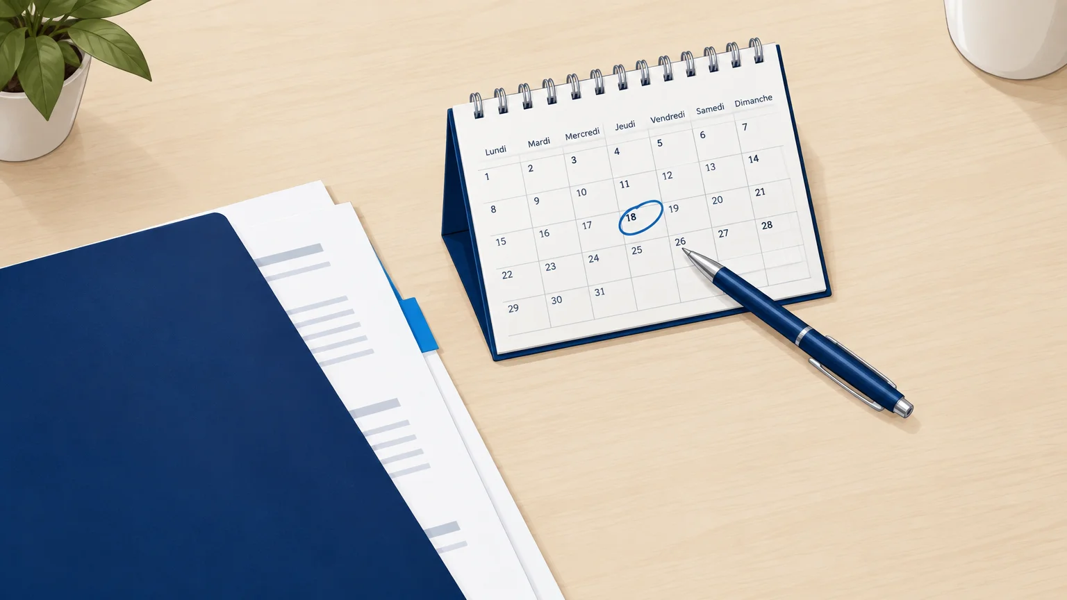 Un calendrier et un document de travail pour préparer un départ négocié