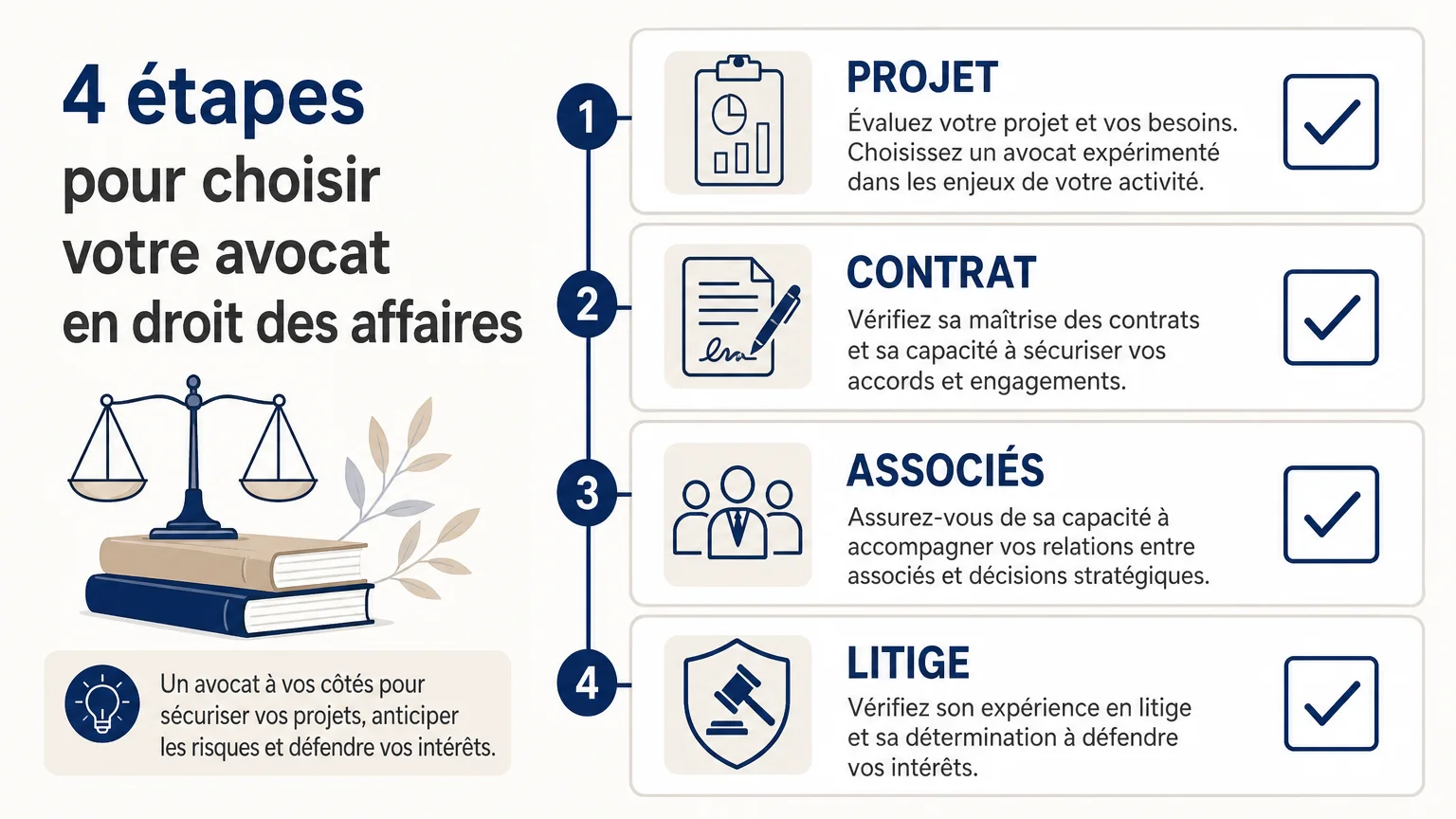 Checklist pour identifier le besoin d’un avocat en droit des affaires